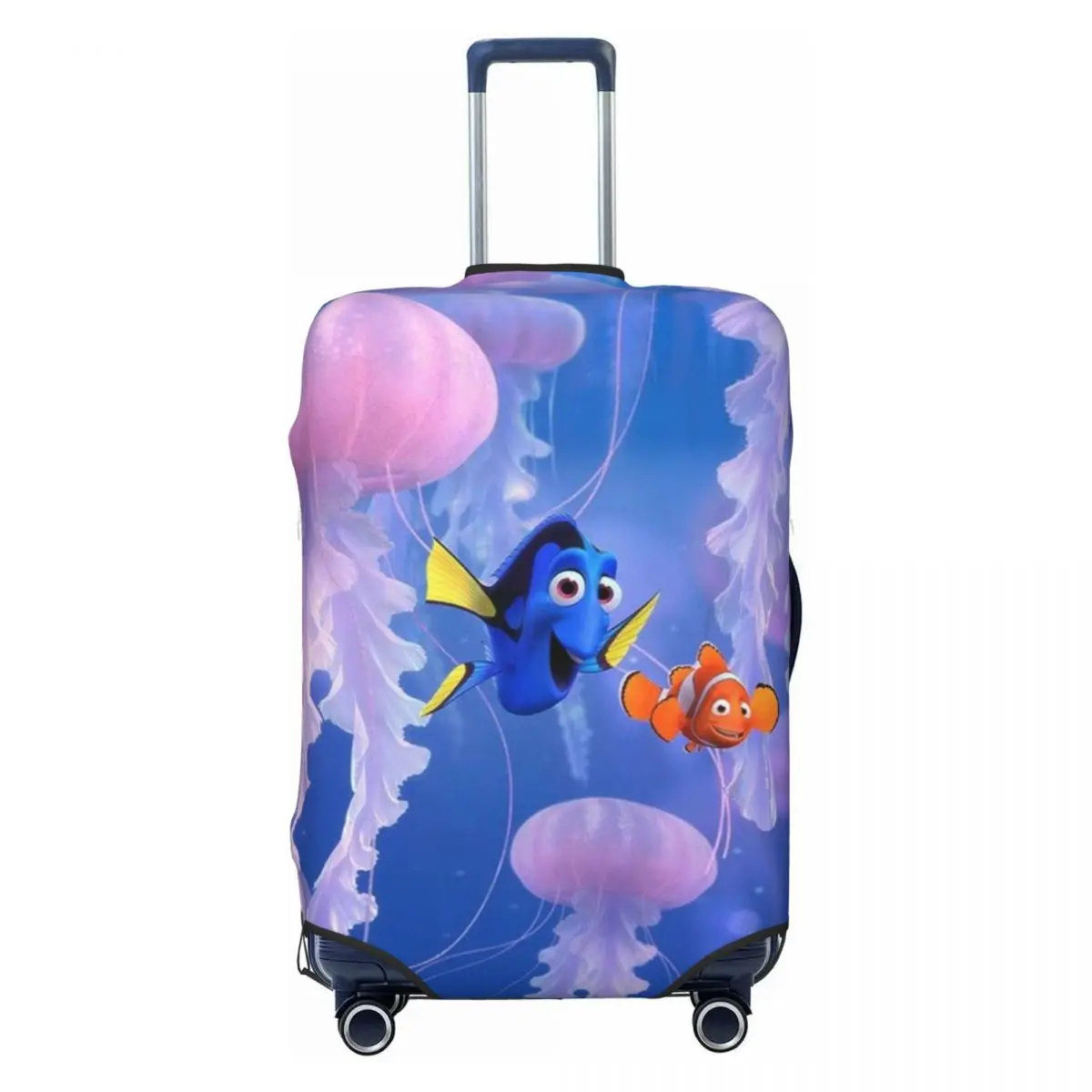 

Custom Funny Marlin And Dory Cartoon Luggage Cover Protector Elastic Finding Nemo Travel Suitcase Covers