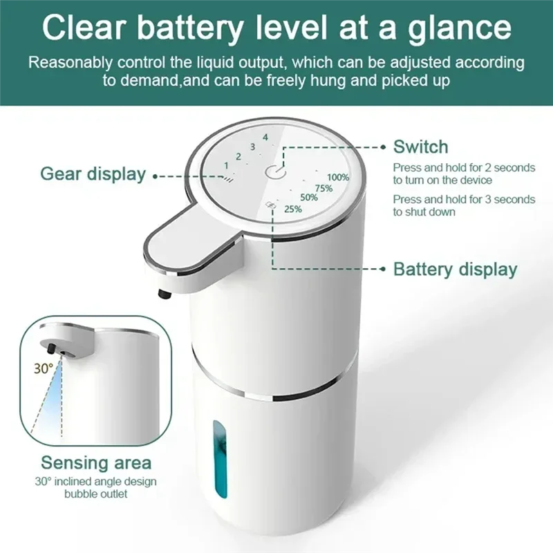

【Berserk】Automatic Hand Sanitizer Dispenser USB Rechargeable Splitter Automatic Adjustable