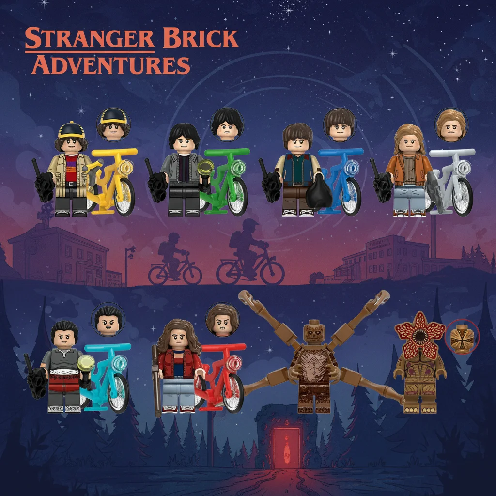 

Stranger The Horrible Movie Dustin Mike Vecna Will Eleven Demogorgon Model Figure Blocks Construction Bricks Toys For Children