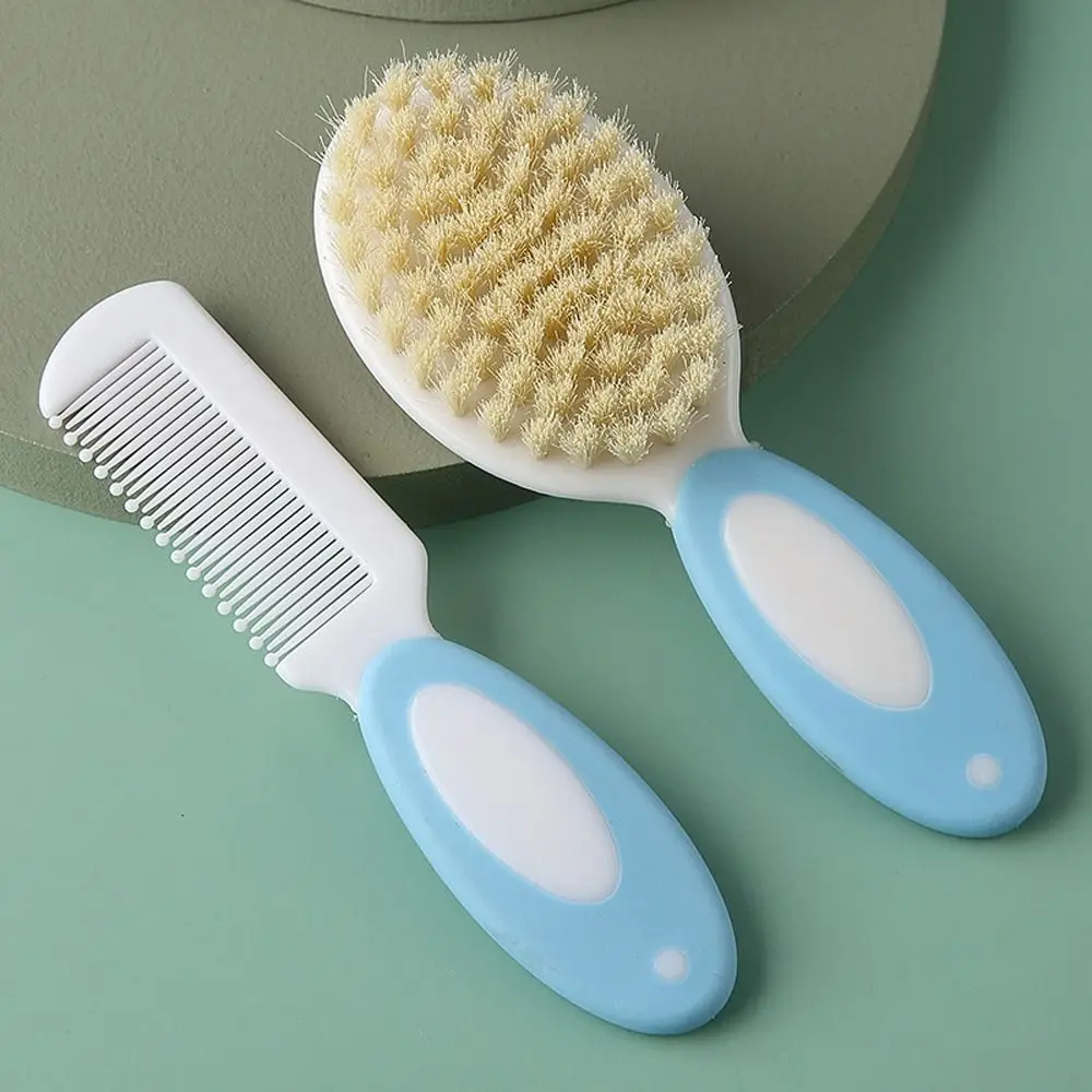 Practical Comfortable Safety Baby Care Tool Multi-function Wool Baby Bath Brush Infant Comb Hair Cleaning Brush Massage Brush