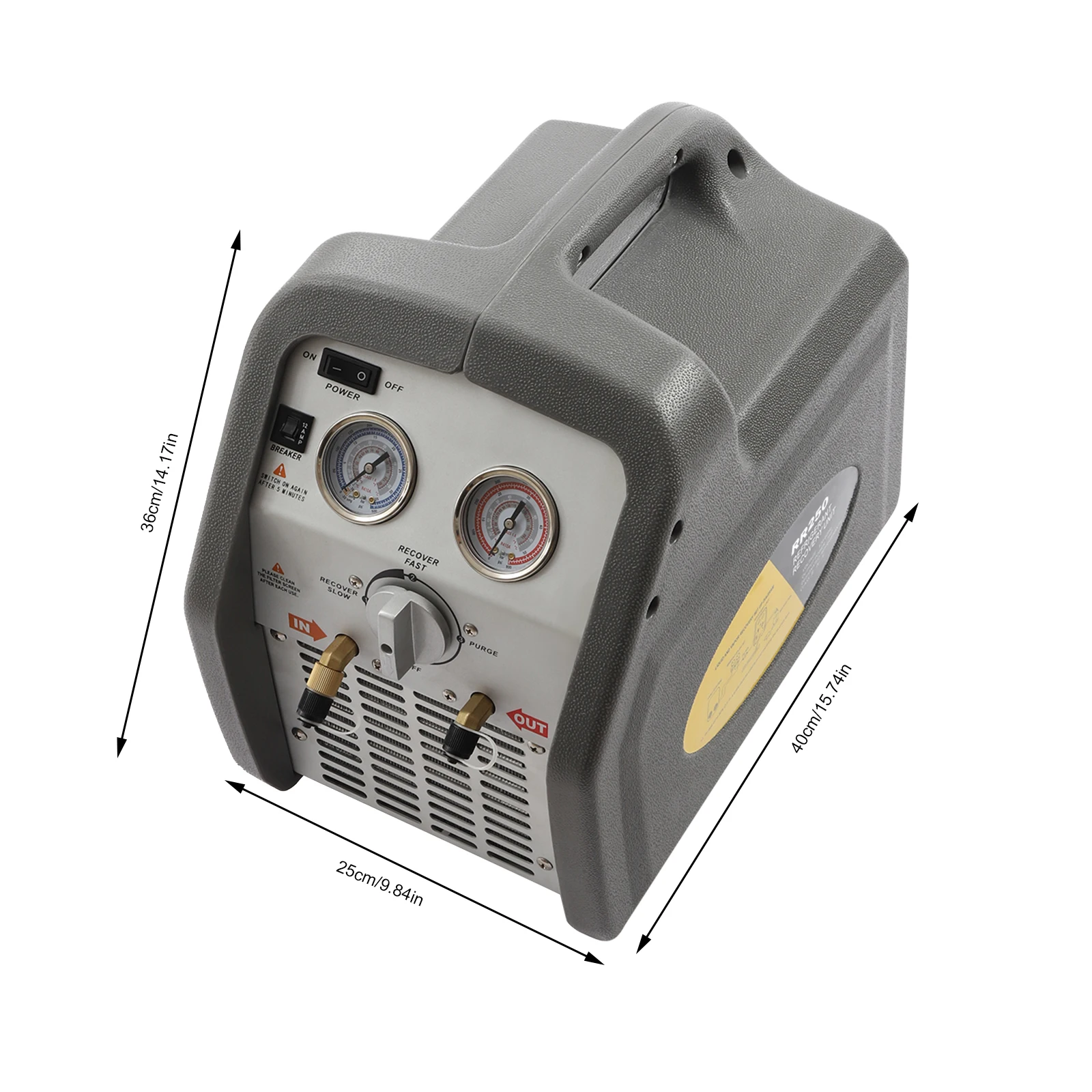 HVAC Refrigerant Recycle Equipment, Refrigerant Recovery Machine, Multi-metal Grey 110V 3/4HP 558psi US Plug Refrigerant Recovery Machine, Refrigerant Recovery Machine Cold Storage Central Air Conditioning Repair Tool