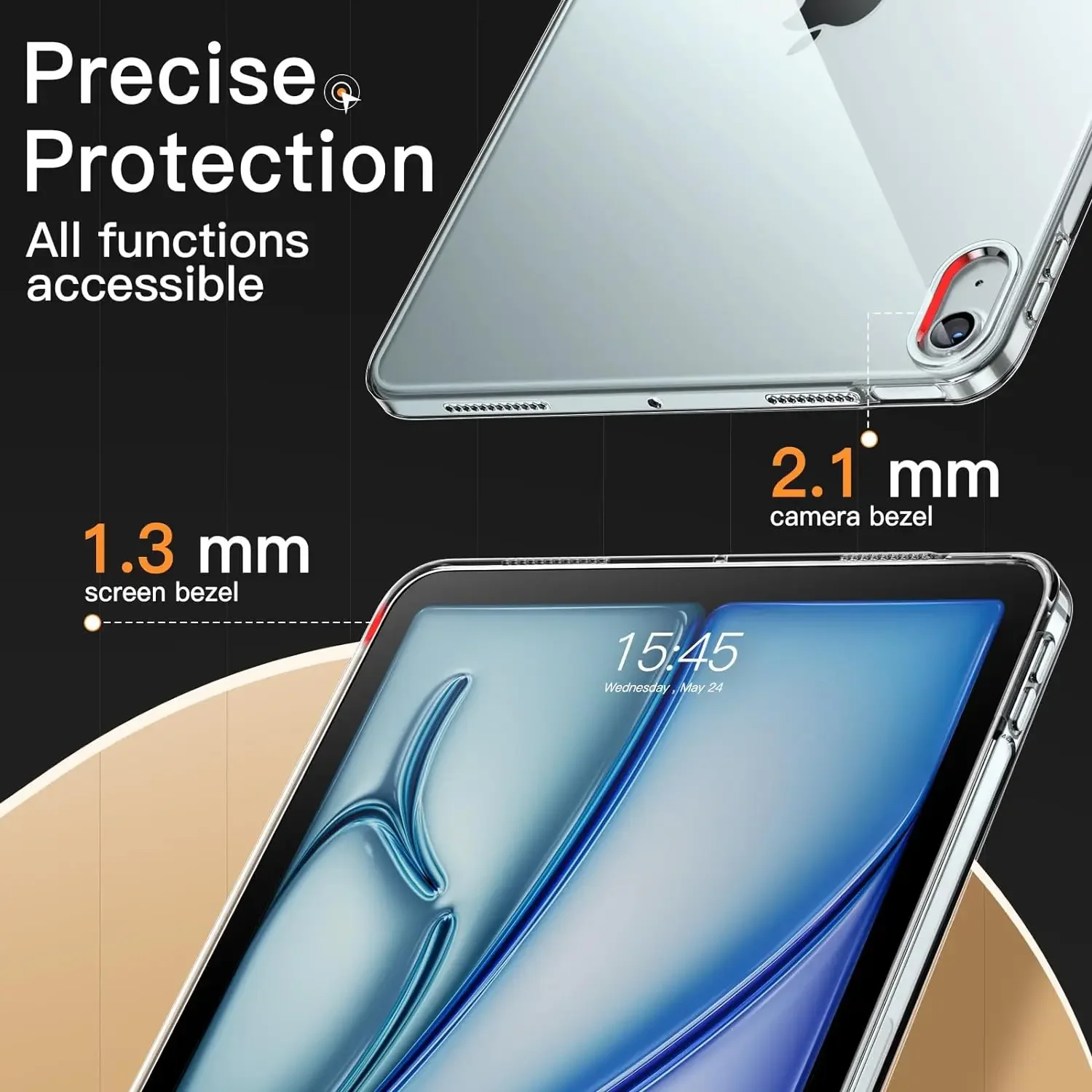 Transparent Case for iPad Air 11 inches 2024 Air 13 2024 Case Silicone Soft Tpu Airbag Cover Shockproof Funda for Pro 11" 13'' 2