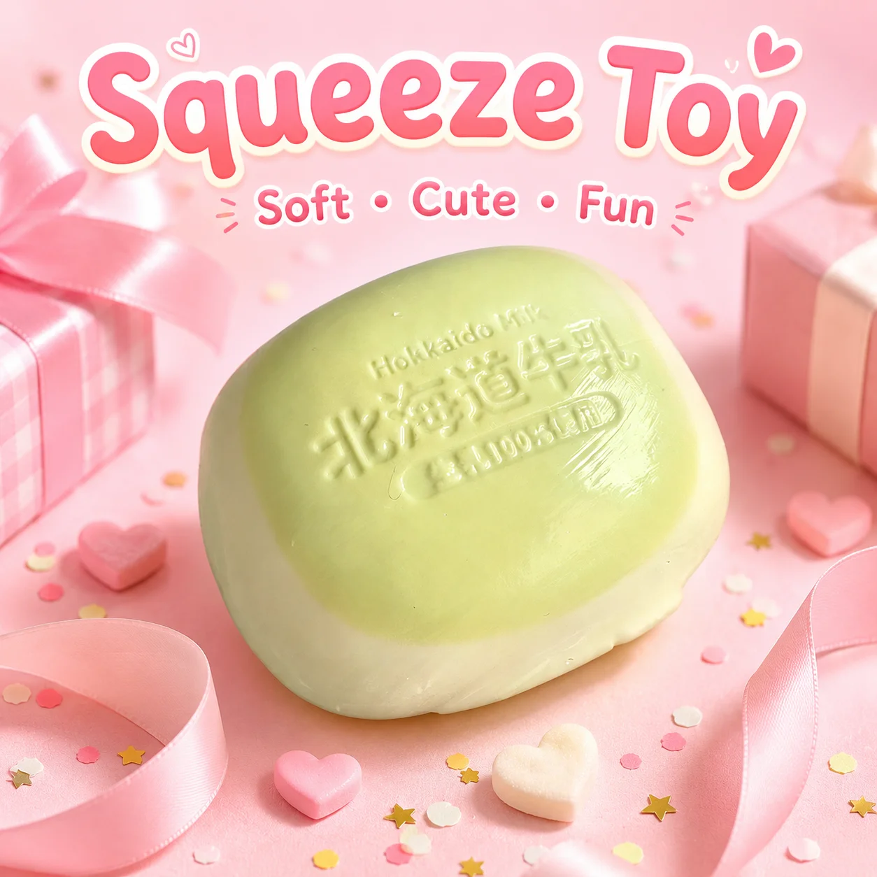 Juguete Blandito de Mochi con Sabor a Pudín de Leche de Hokkaido, TPR de Grado Alimenticio, Juguete Suave para Apretar, Simulación de Postre, Juguete Antiestrés