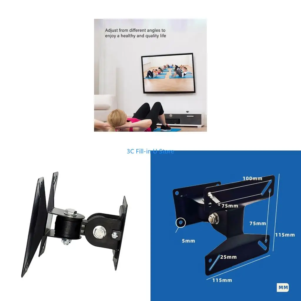G8TA Sturdy Rotating Wall Mount for 14-24Inch LED Monitors MultiDirectional Adjust