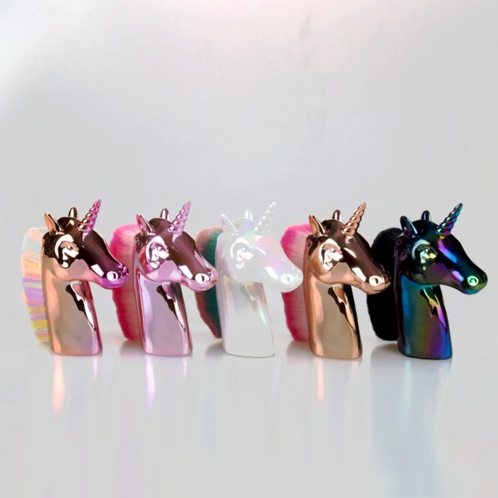 Einhorn Make-Up Pinsel Nagel Staub Pinsel Entferner Nail art Maniküre Werkzeuge Multifunktionale Nagel Reinigung Frauen Schönheit Make-Up Pinsel