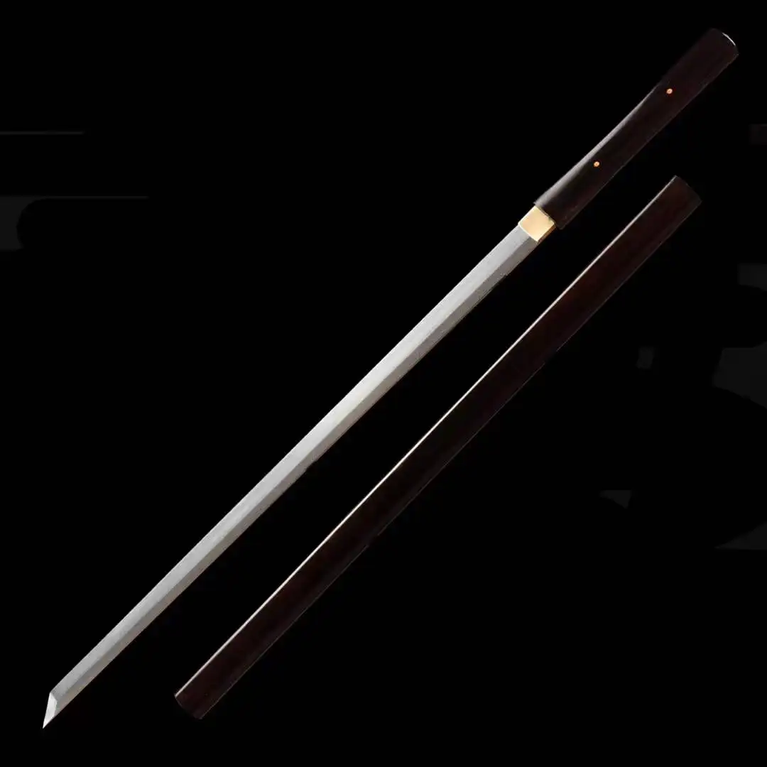 Chinese Tang Battle Sword, Real Handmade Multi Refined Folded Twisted Patterned Steel Blade, Integrated Handforged, Unsharpened