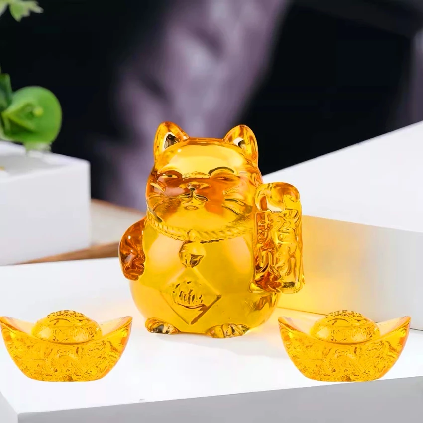 Lucky Cat Desk Ornament,Money - Home Office Feng Shui 评论和价格