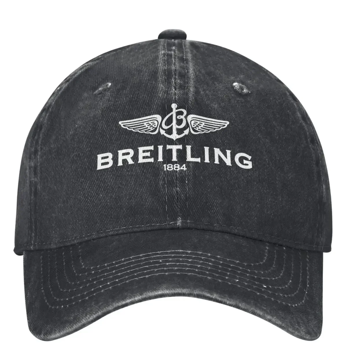 Breitling-Logo Washed Baseball Cap Swiss Watch Casual Hip Hop Hats Summer Women Men Kpop Rock Sunshade Baseball Caps