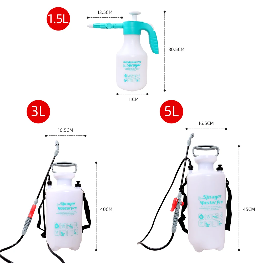 1.5/3/5L Garden Irrigation Pneumatic Sprayer Home Lawn Large Range Spray Water Fogger Spraying Disinfect Pesticides Tools