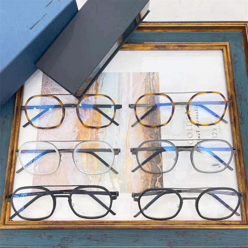 أعلى جودة العلامة التجارية الرجال النظارات الصندوق الأصلي 9760 قصر النظر نظارات إطار قصر النظر الضوء الأزرق المسمار خفيفة الوزن النساء النظارات