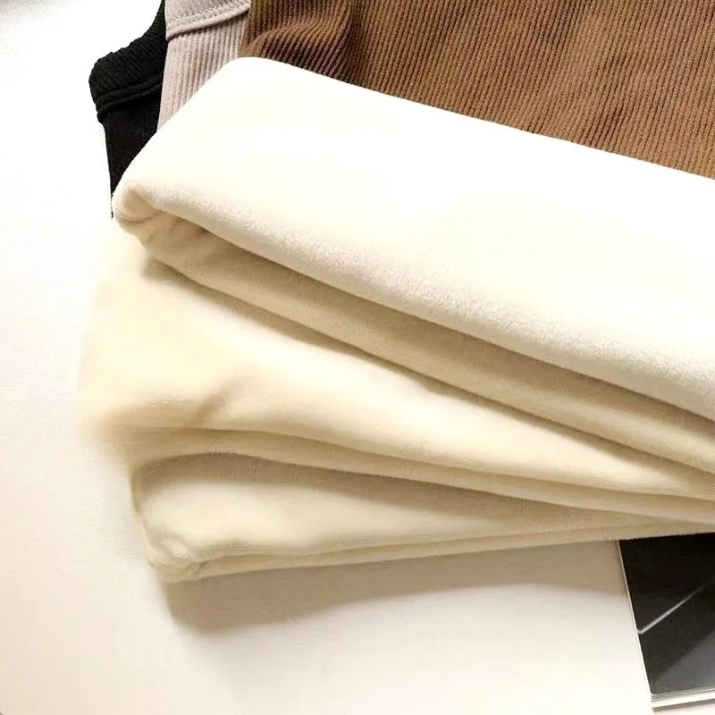 Além de veludo mais grosso tanques feminino primavera casual sólido all-match simples quente macio estilo coreano roupa interior high street doce meninas