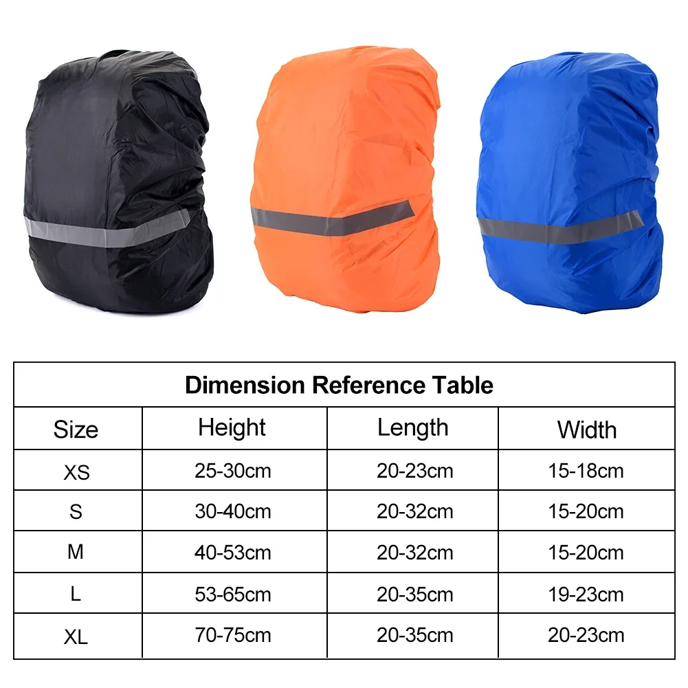 8-70L Reflective Backpack Rain Cover Outdoor Cycling Hiking Climbing Bag Cover Waterproof Rain Cover For Backpack  rucksack