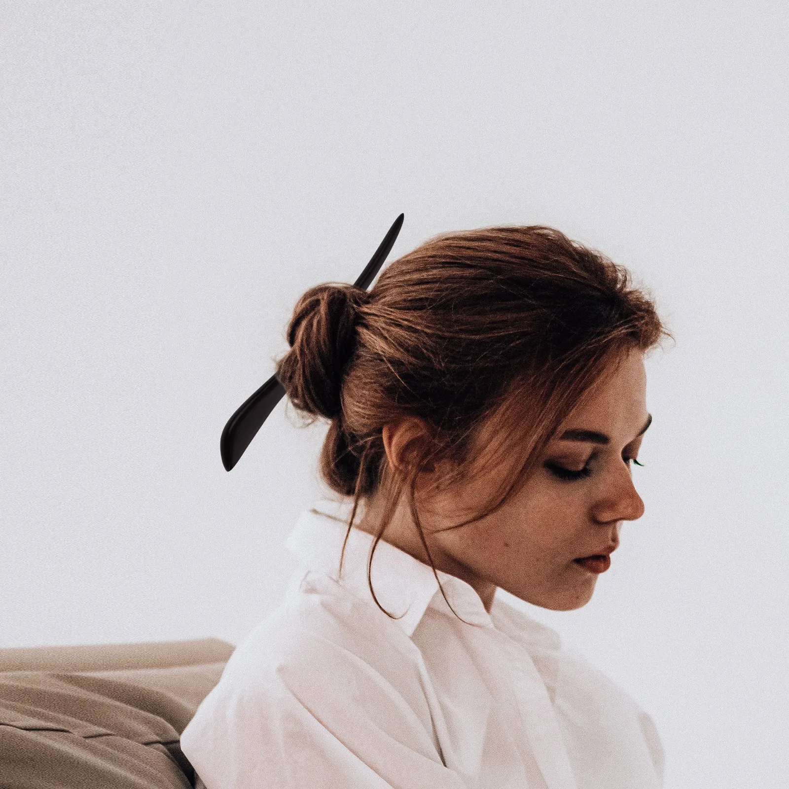 

2pcs Black Ebony Fork Wood Finish Traditional Hair Chopstick For Updo Styling Hanfu Accessory Oriental Headdress Wedding