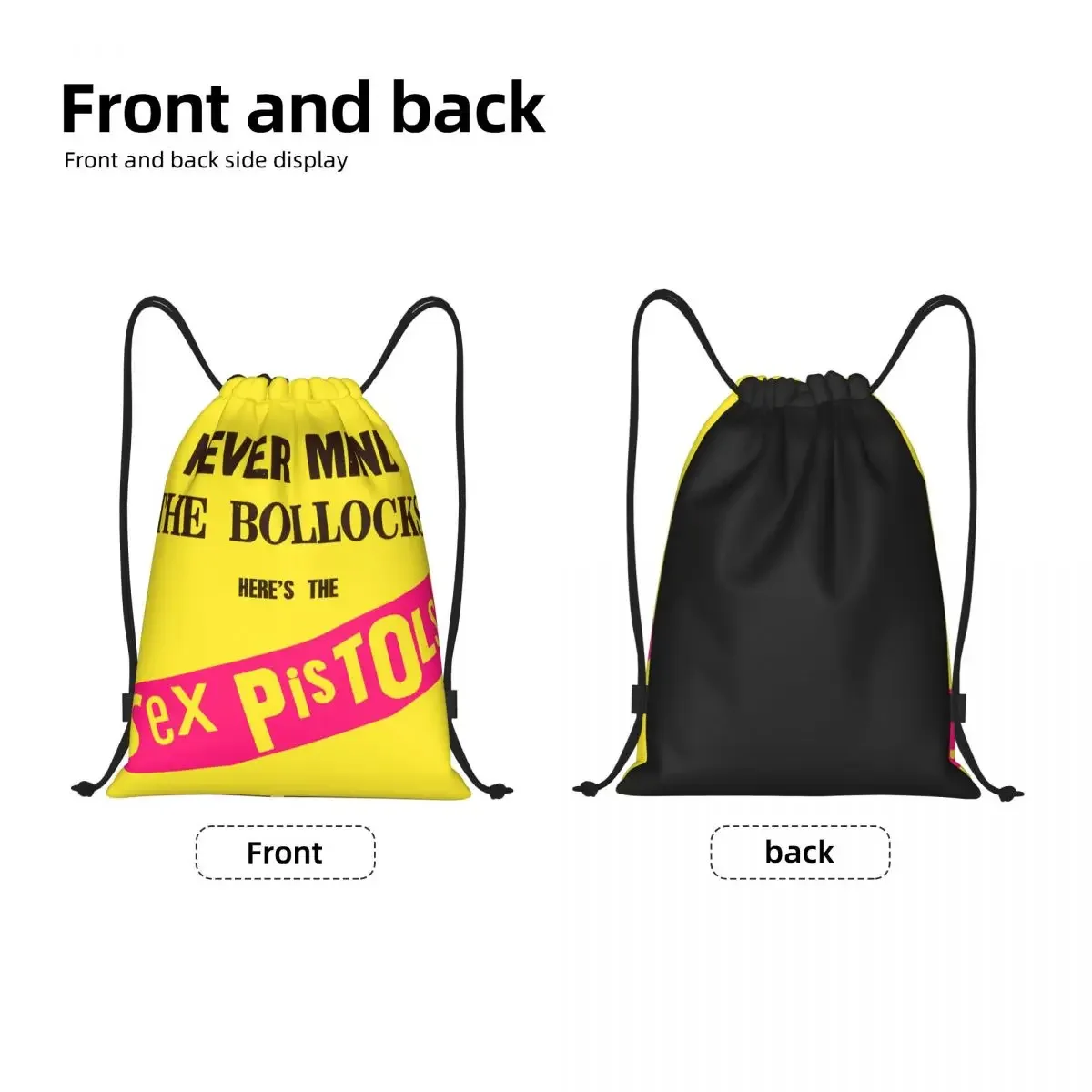 Sex Guns Drawstring Backpack Women Men Sport Gym Sackpack Foldable Heavy Metal Rock Band Printed Shopping Bag Sack