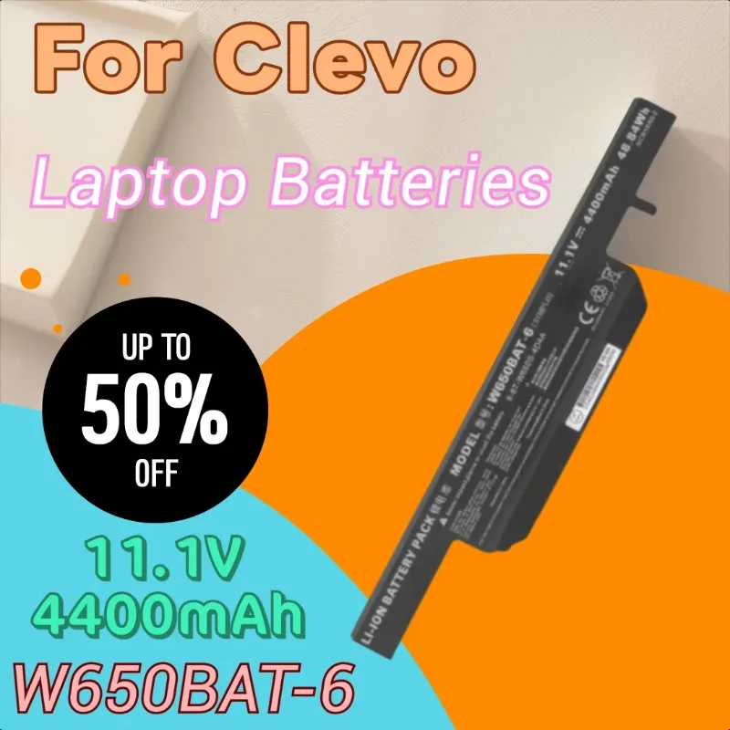 

Высокое качество 11,1 В 4400 мАч W650BAT-6 аккумулятор для ноутбука Clevo G150S K650D K750D K4 K5 P4 K590C-I3 K610C-I5 K570N-I3 K710C-I7