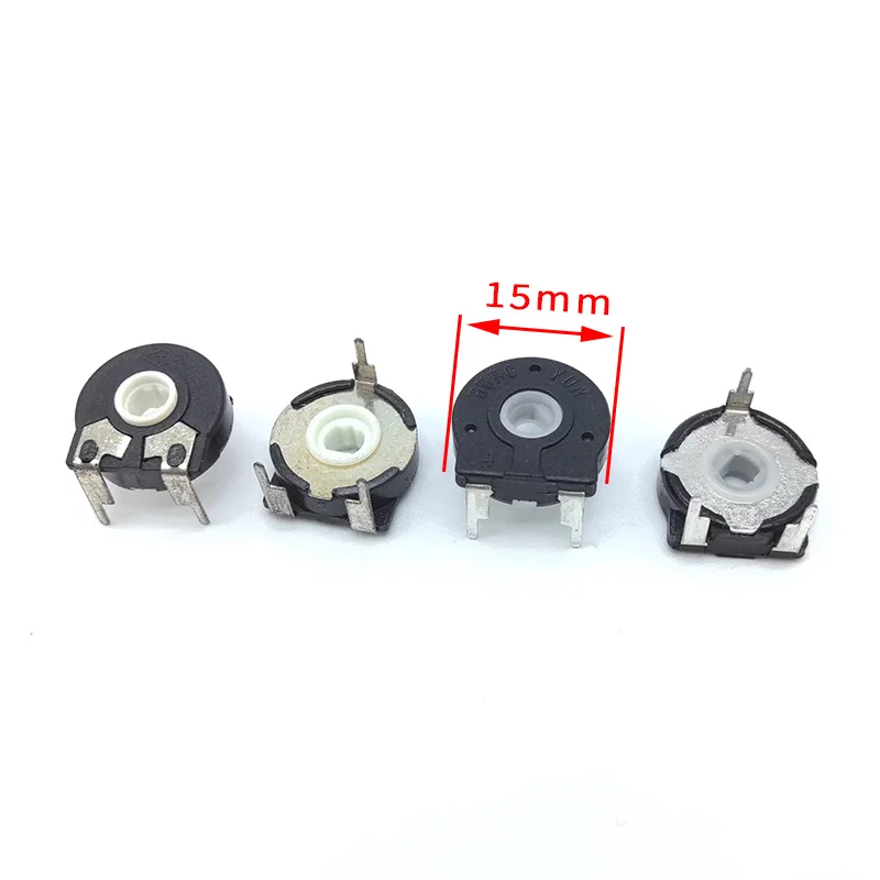 5 pcs adjustable potentiometer PT15 horizontal 3 pin Removable shaft or thumbwheel instead of Spanish PIHEER