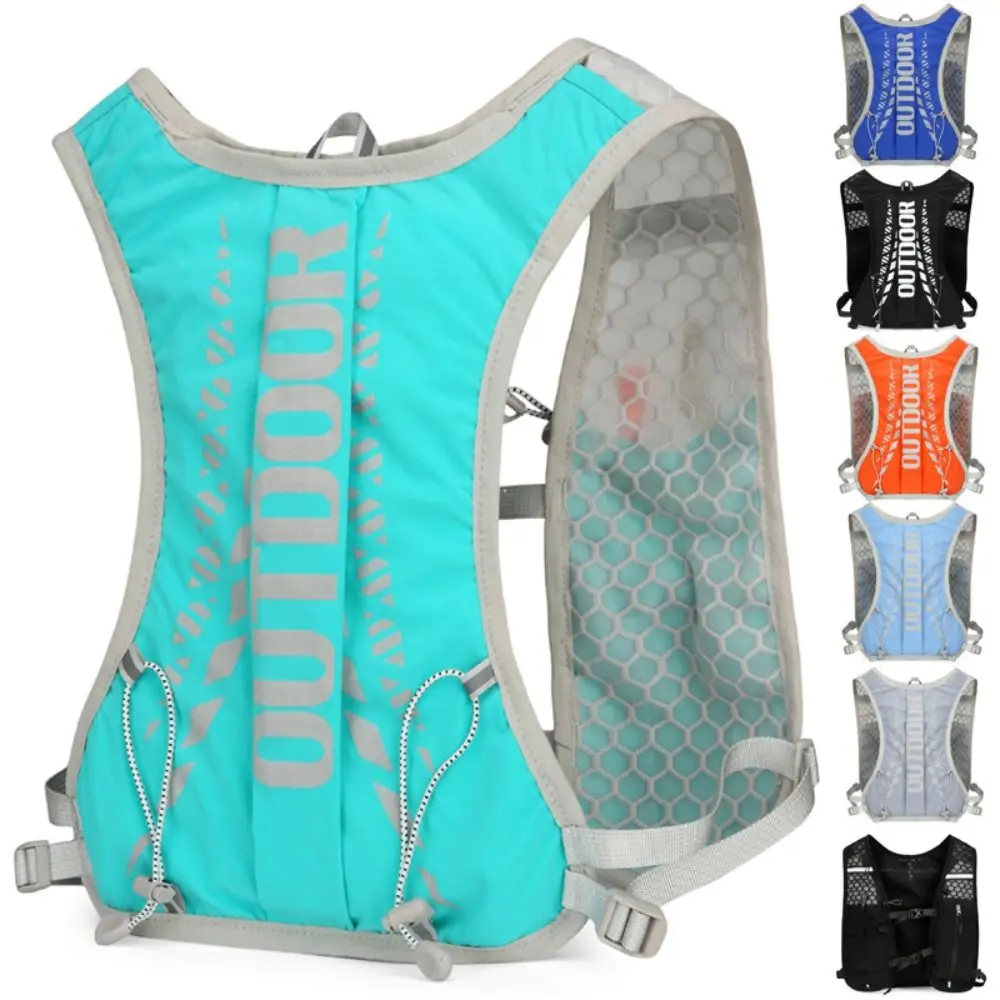 Nylon Hydration Backpack Vest Style Breathable Running Vest Lightweight Multiple Pockets Trail Running Backpack Trail Running