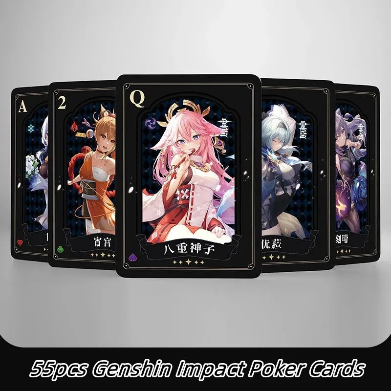 Anime Genshin Impact Game Collection Cards Zhongli Raiden Shogun Kazuha Hutao Cartoon Figure Poker Creative Collection Gifts