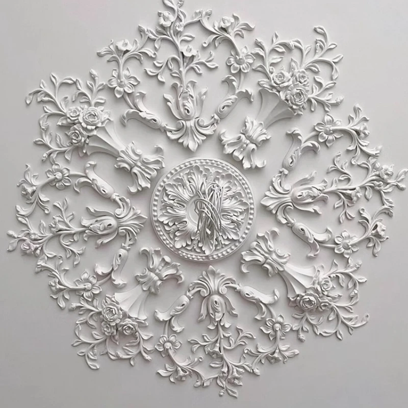 french-disc-combination-parquet-seat-round-light-luxury-dome-non-gypsum-shape-carving-decoration