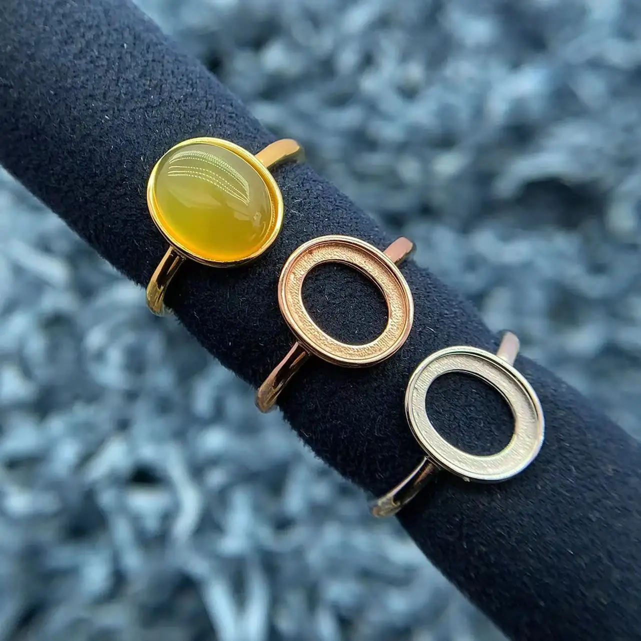 

MeiBaPJ Inlaid Elliptical 8*10mm Gemstone 925 Silver Rings Full Diamond DIY Empty Fine Gifts Fashion Trend Luxury Charms Jewelry