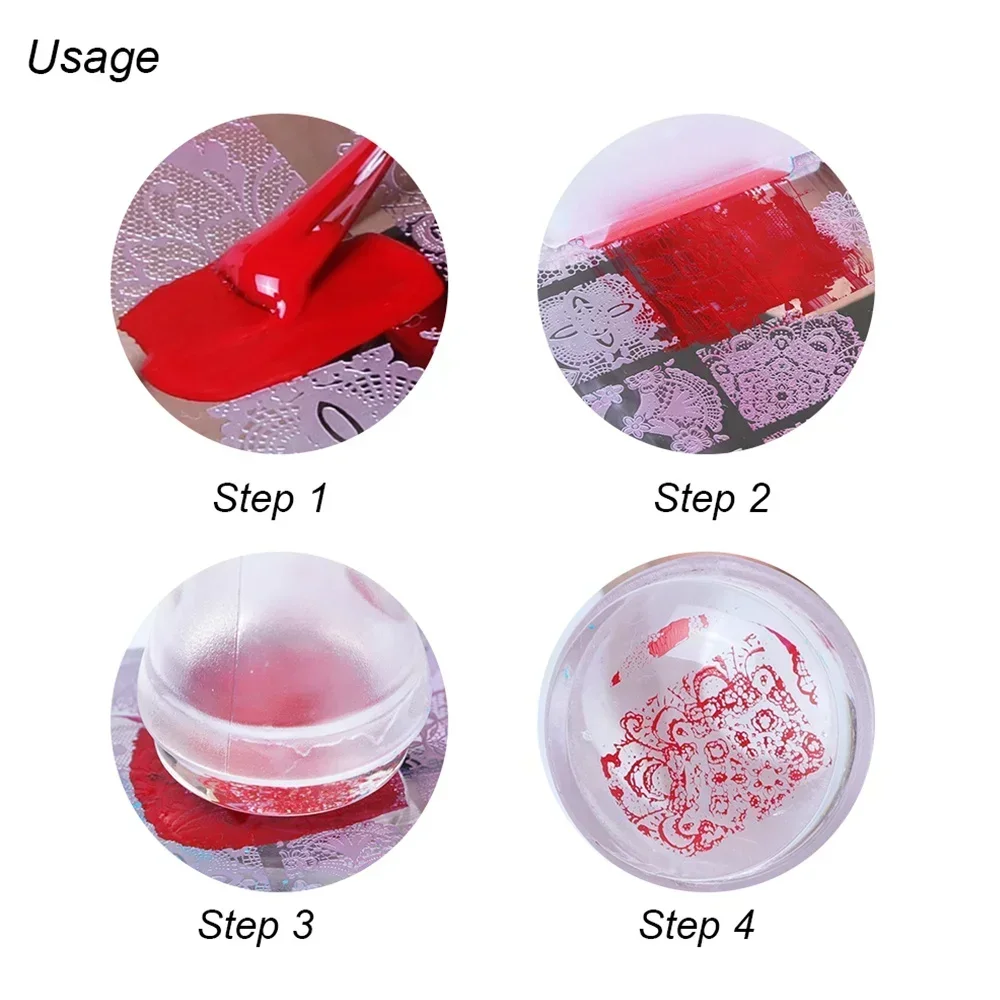 Nail Art siliconen transparante afdichtingsschraperset Groot schilderoverdrachtshulpmiddel 2-delig voor professioneel gebruik