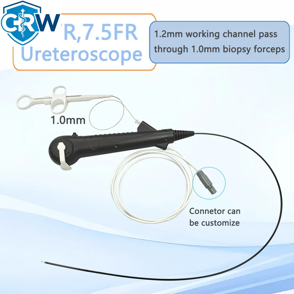 CRW OEM/ODM Single-Use 2.76mm 400*400P Flexible Urology Operation RIRS Scope 1.2mm Working Channel USB Network Wide Angle Functi