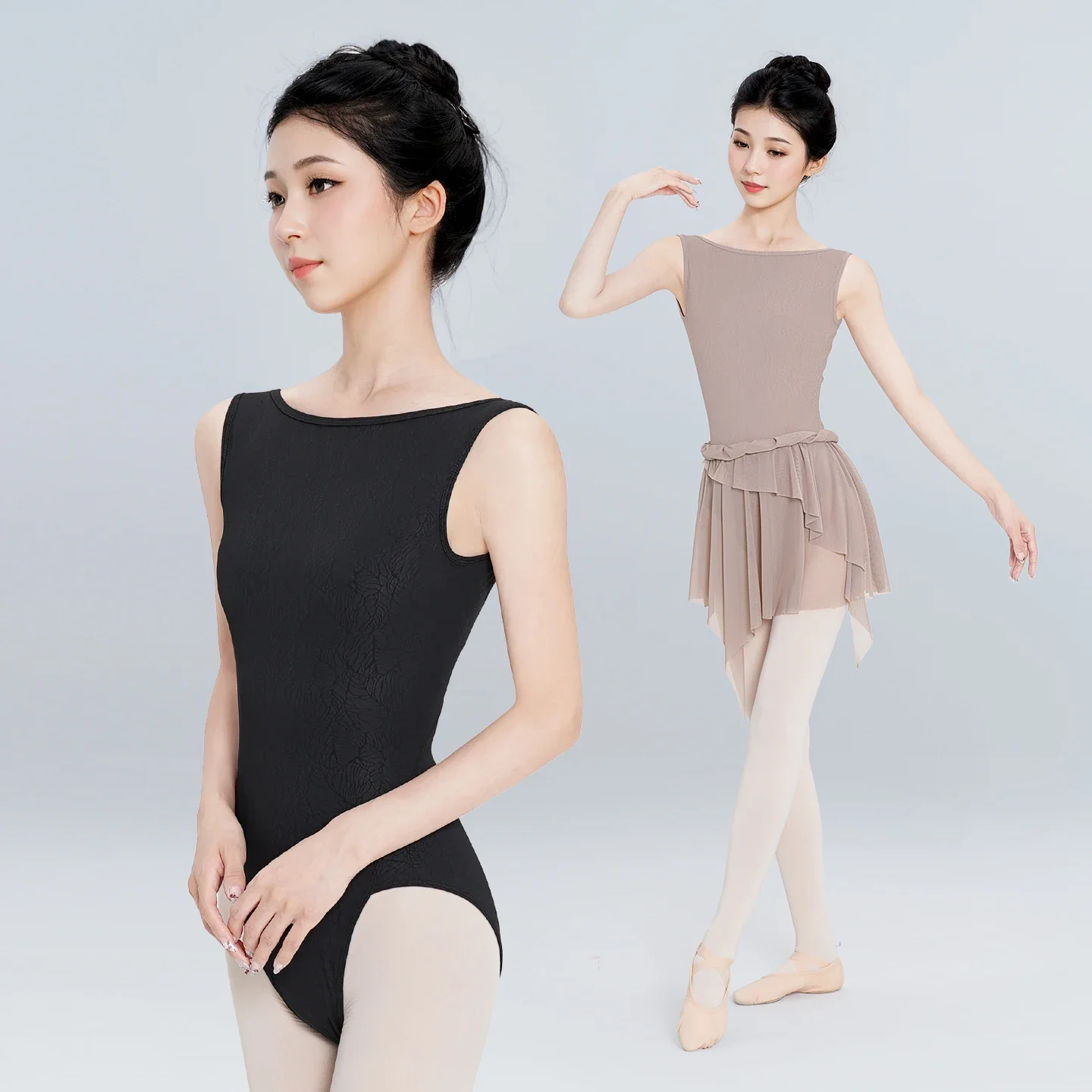 

Балетные трико для женщин, камзол для взрослых, нейлоновый жаккардовый жилет, комбинезон без рукавов, балетное боди, гимнастический купальник-балерина