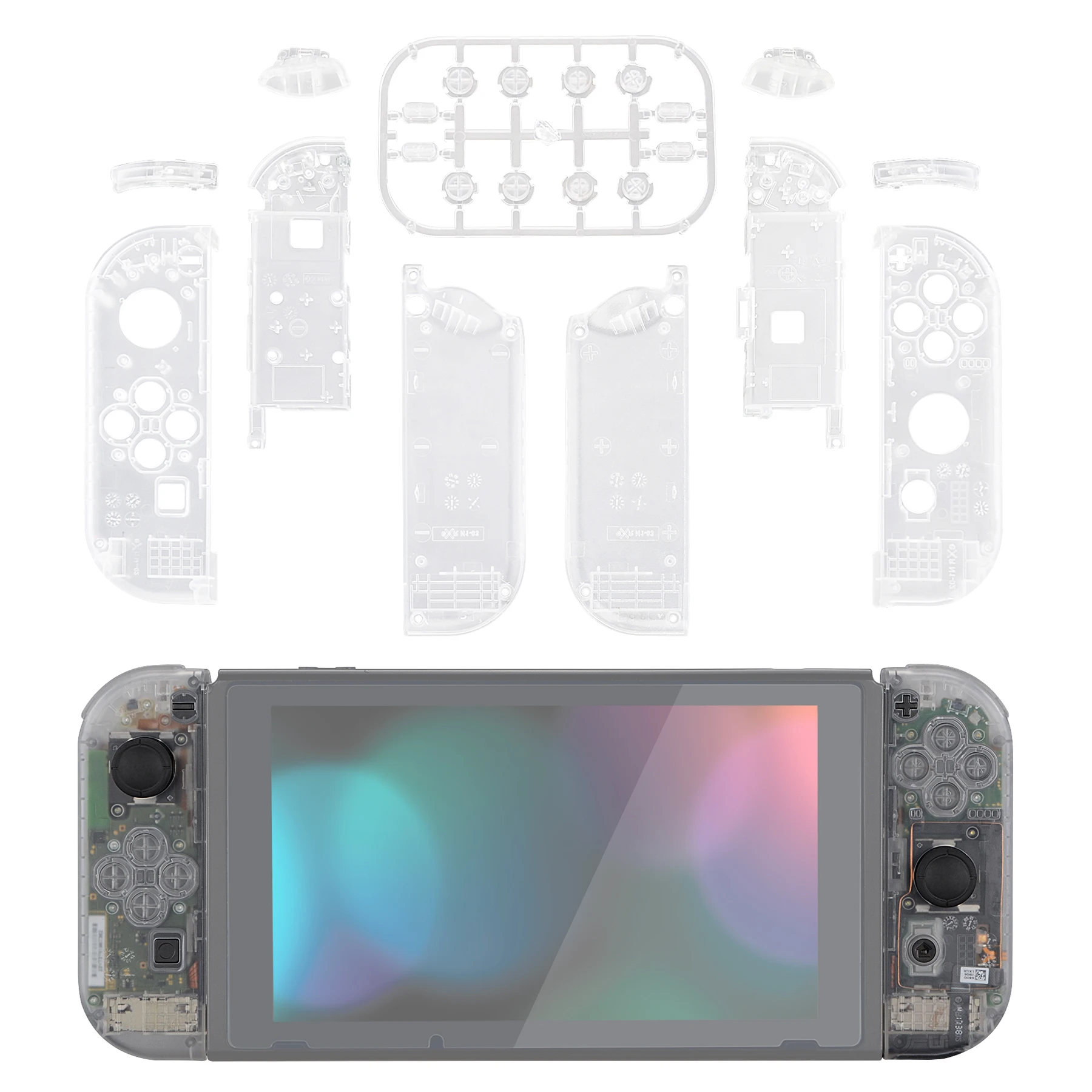 

eXtremeRate Housing Shell W/Full Set Buttons for Nintendo Switch JoyCon & OLED JoyCon - Clear