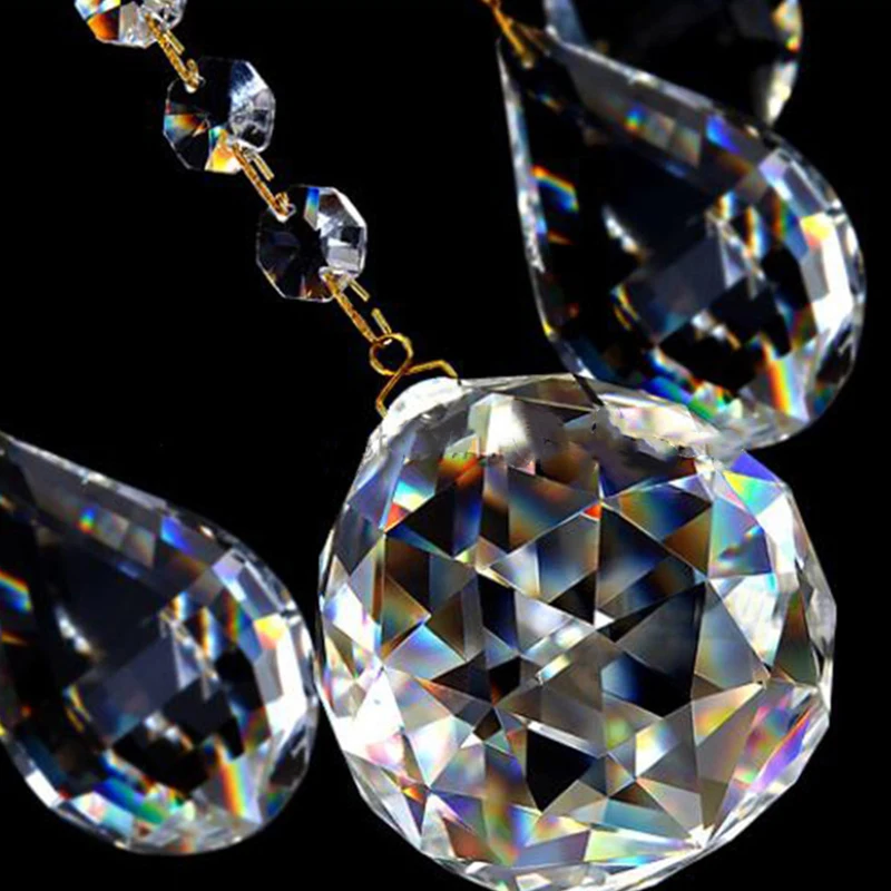 15mm 20mm 30mm Clear Faceted Balls K9 Crystal Chandelier Parts Prism Suncatcher Hanging Pendant Wedding Decoration Free Shipping