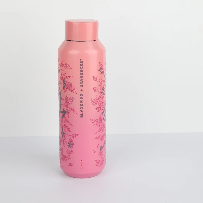 Limited Edition Starbucks Blackpink Pink Water Bottle, Heart Star