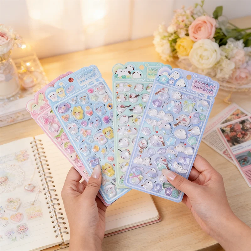 Wunderschöne Geschenkidee: 3D-Vogelaufkleber-Set, niedliche, bauschige Cartoon-Sticker zum Dekorieren, ideal für Scrapbooking oder als fröhliches Geschenk.