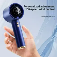 2025 New Portable Mini Fan Handheld Fan with LED Display & Flashlight USB Rechargeable Battery Fan
