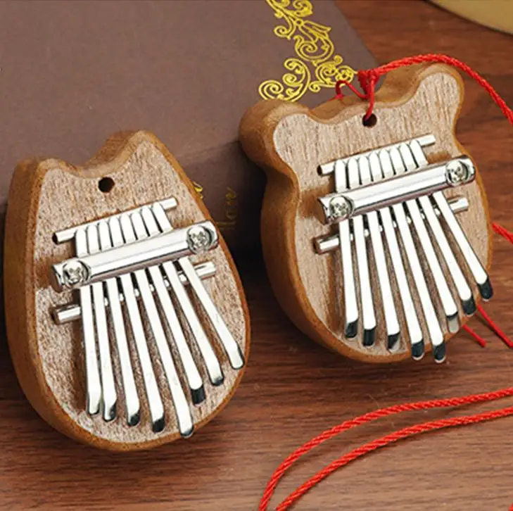 8 Key Kalimba Instrument Mini Musical Keyboard Thumb Piano Wooden Gifts Acrylic Thumb Piano Portable Christmas Gift