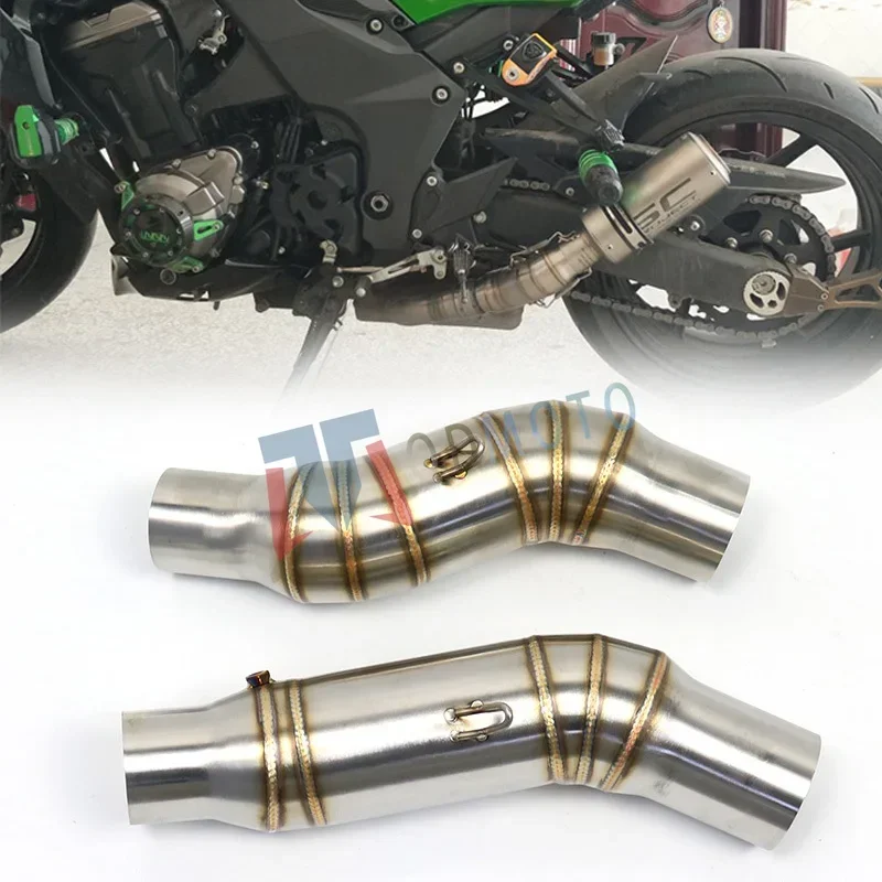 For Kawasaki Z1000 Motorcycle Modified Exhaust Contact Middle Mid Link Pipe For 2010-2020 year Non-destructive installation