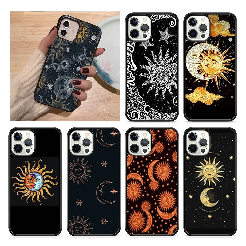 Sun and Moon Face Phone Case Cover For iPhone 18 17 Air 15 Pro MAX 16 Plus 14 12 13 Coque