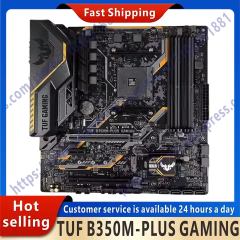 Used AM4 motherboard TUF B350M-PLUS GAMING with AMD B350 chipset DDR4 64GB PCI-E 3.0 M.2 AMD CrossFireX Micro ATX