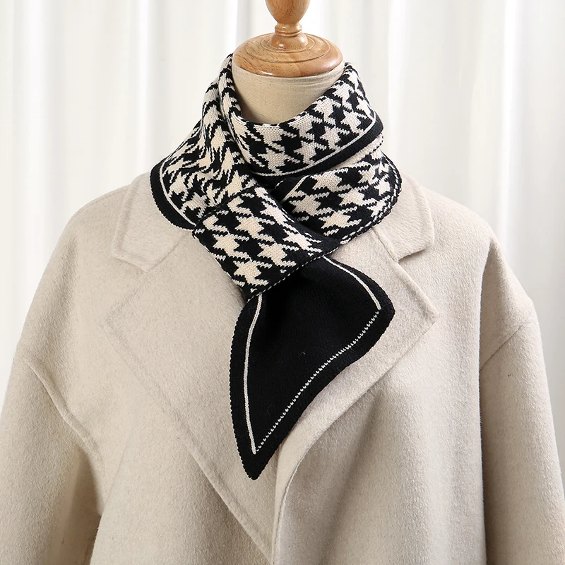 Winter Fake Collar Warmer Cross Tie Scarf For Women Ring Geometric Neckscarf Elegant Ladies Windproof Neck Protection Scarves