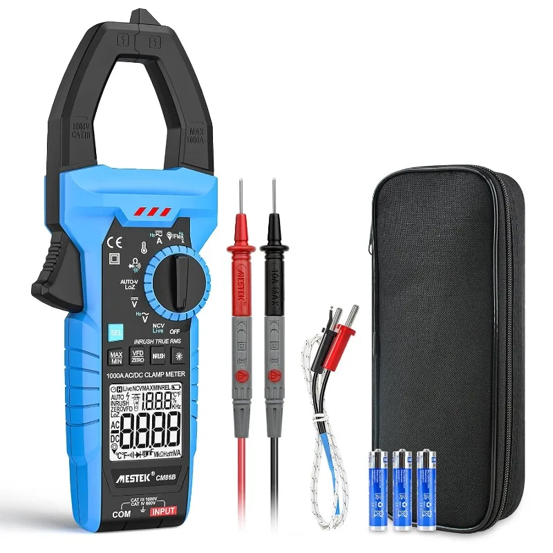 

MESTEK Inrush Digital Clamp Meter Multimeter Voltage Tester 1000A TRMS 6000 Counts