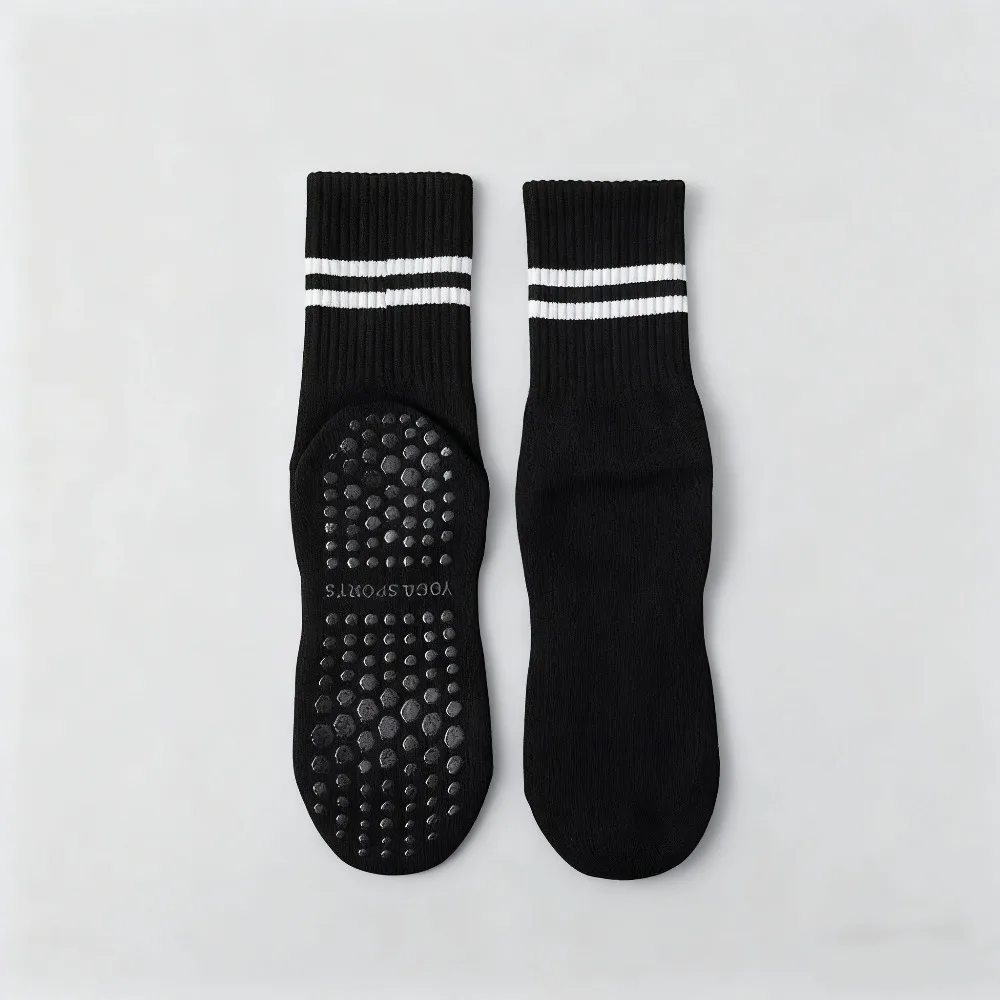 Chaussettes Pilates avec poignées pour femmes, chaussettes de Yoga, chaussettes antidérapantes de 1 paire