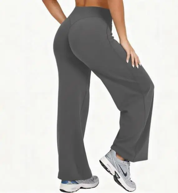 

Women's Sports Pants Summer Classic Solid Color Simple High Waist Fashionable Casual Yoga Style Straight Leg Sports Pants