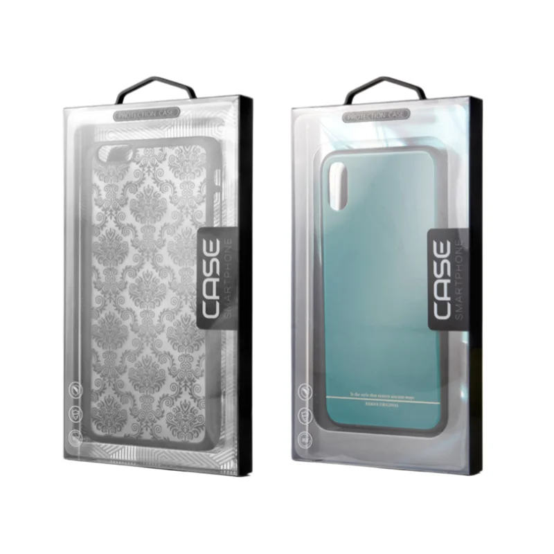 500pcs Custom PVC Plastic Clear Phone Case Packaging Box for IPhone Case Cover Consumer Electronics Mobile Phone Accessories a21