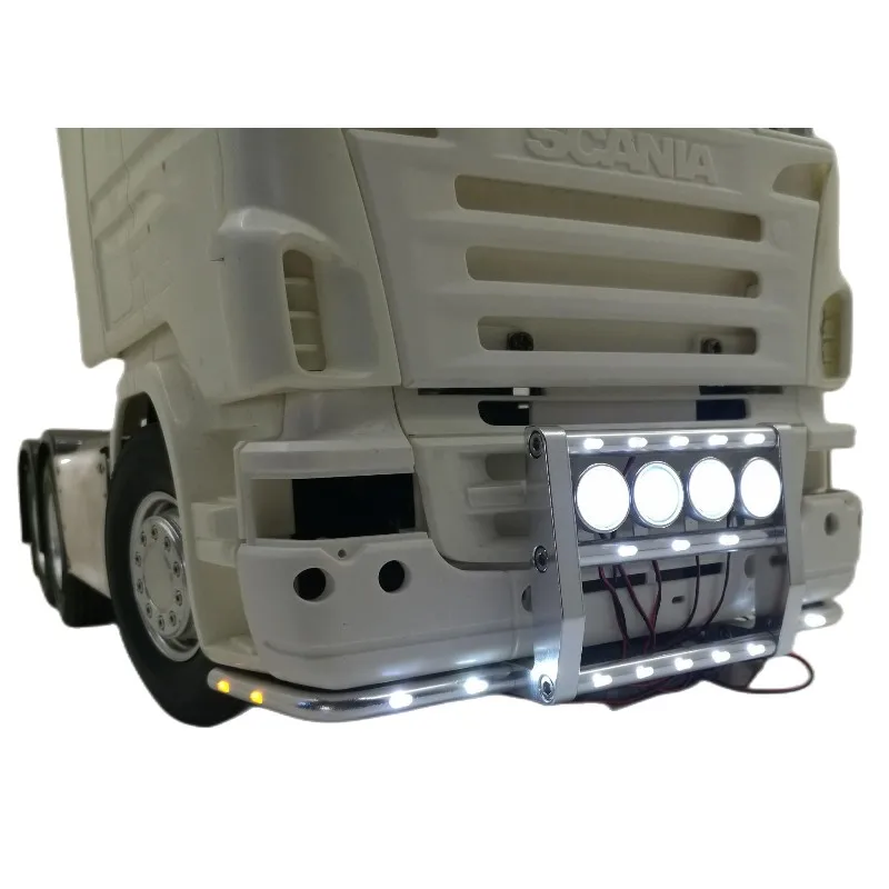 CNC LED Front Bumper Light for Tamiya 1/14 RC Truck Scania 620 56323 730 RC Cars DIY Upgrade Lamp Parts