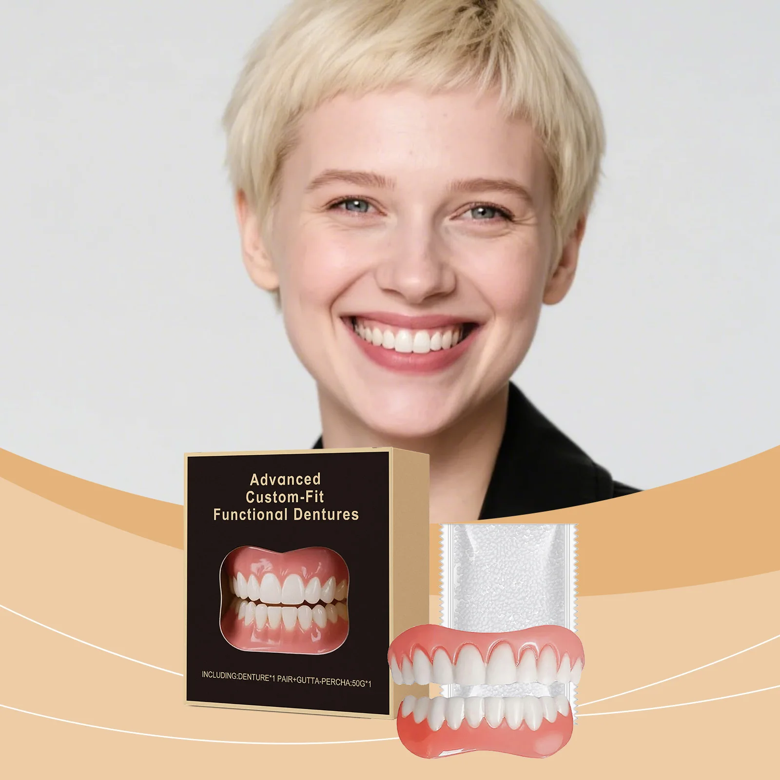 Adjustable Dentures Teeth Set Snap-on Fake Teeth Portable Braces Decorate Gaps For Teeth Enhance Aesthetic Adult Dropshipping