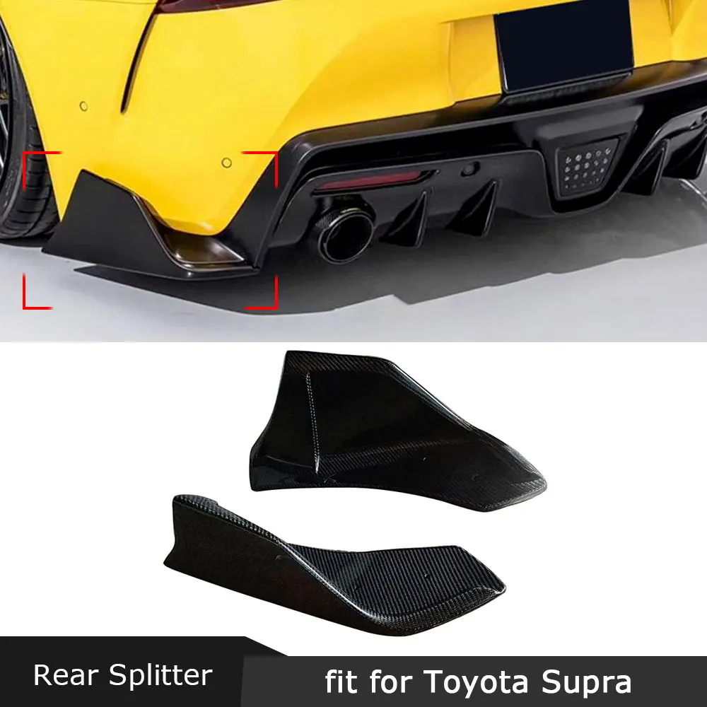 

JMCARCOOL High Quality Carbon Fiber Material Rear Bumper Splitters FRP Black Flaps Apron For Toyota Supra 2019 2020
