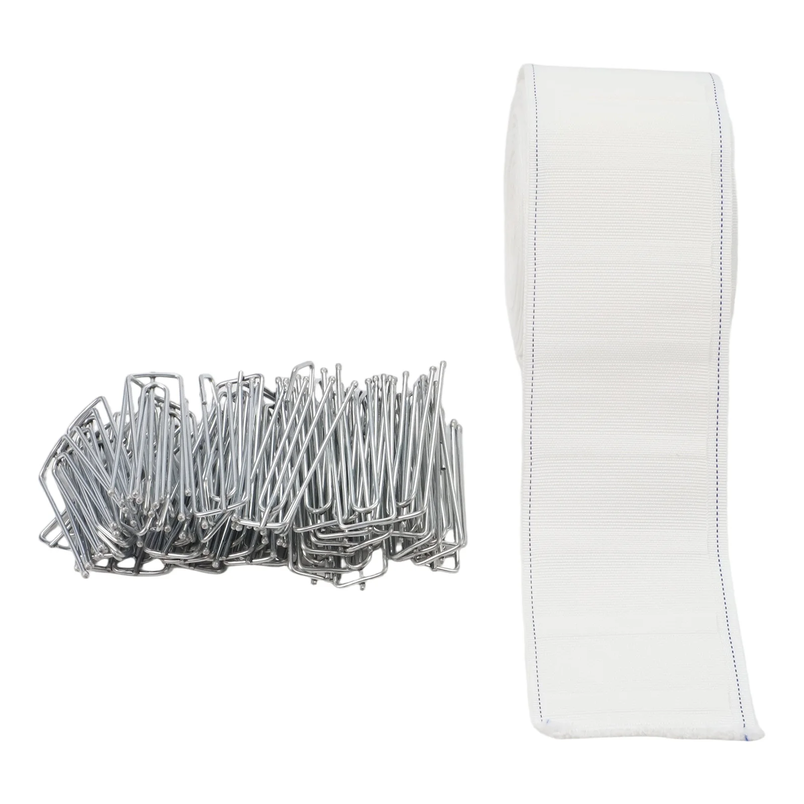 10 Meter Curtain Tape with 50 Hooks for Curtain Belt Replacement Made from Fabric and Metal for Secure Curtain Hanging