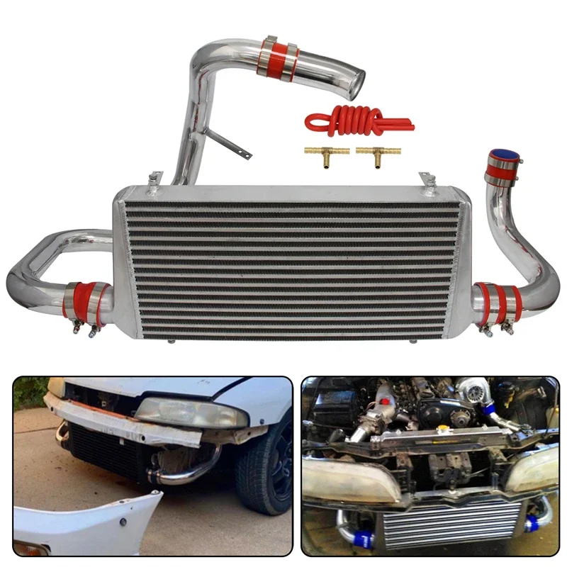 Aluminum Piping Pipe Upgrade Intercooler w/ Kit Fits For Nissan Skyline R32 R33 R34 GTST RB20 RB25DET 93-98 Blue / Black /Red view 2