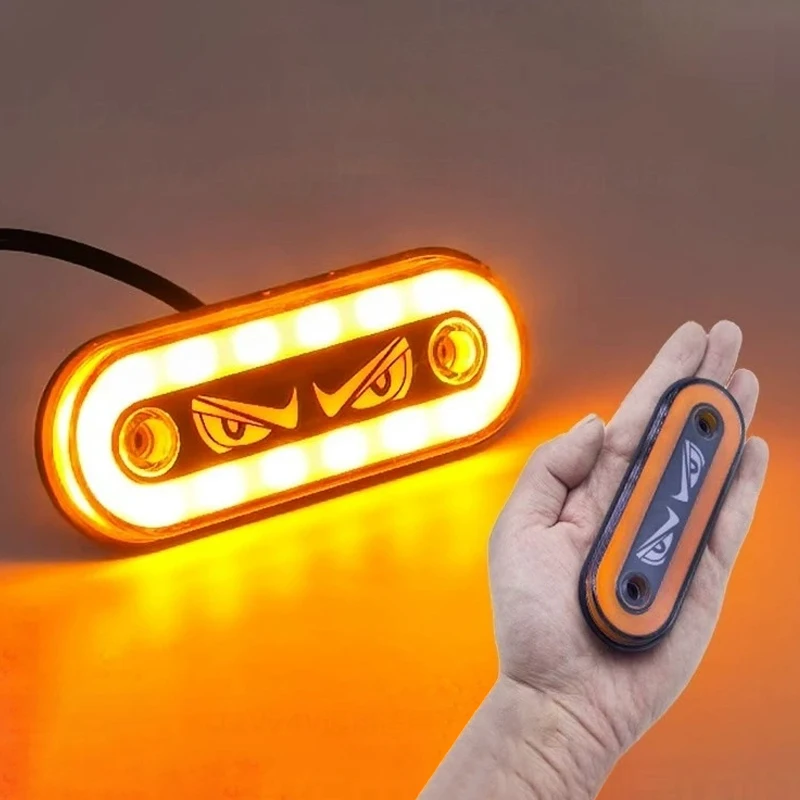 1PC 高視認性 12V/24V LED サイドマーカー点滅および常時点灯モードトラックトレーラーとオートバイ用