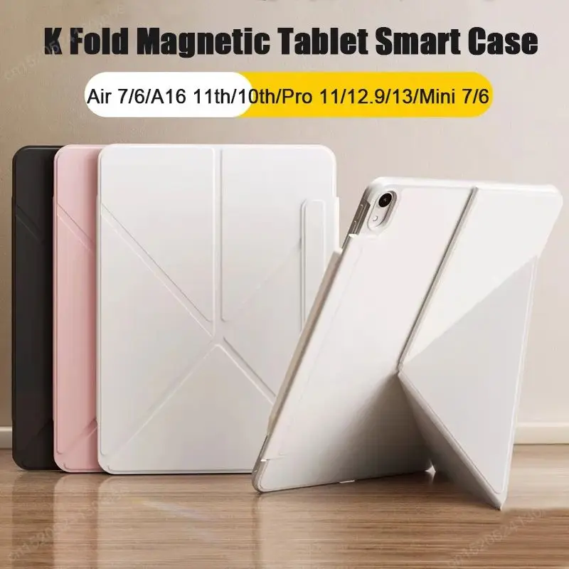 

Slim Magnet Case for New Apple IPad A16 11th 10th 10.9 IPad Pro M4 12.9 Air 11 13 " M3 M2 Cover Mini7 6 A17 Pro Fold Stand Funda
