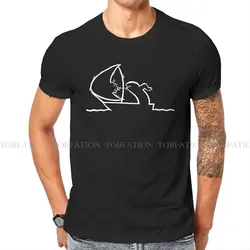 Sailing TShirt For Men La Linea The Line Osvaldo Cavandoli TV Camisetas Style T Shirt Comfortable Print Loose