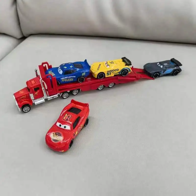 5pcs/set Disney Pixar Car 3 Lightning Mcqueen Uncle Truck Jackson Storm 1:55 Diecast Metal Car Cartoon Model Toys For Kids Gifts